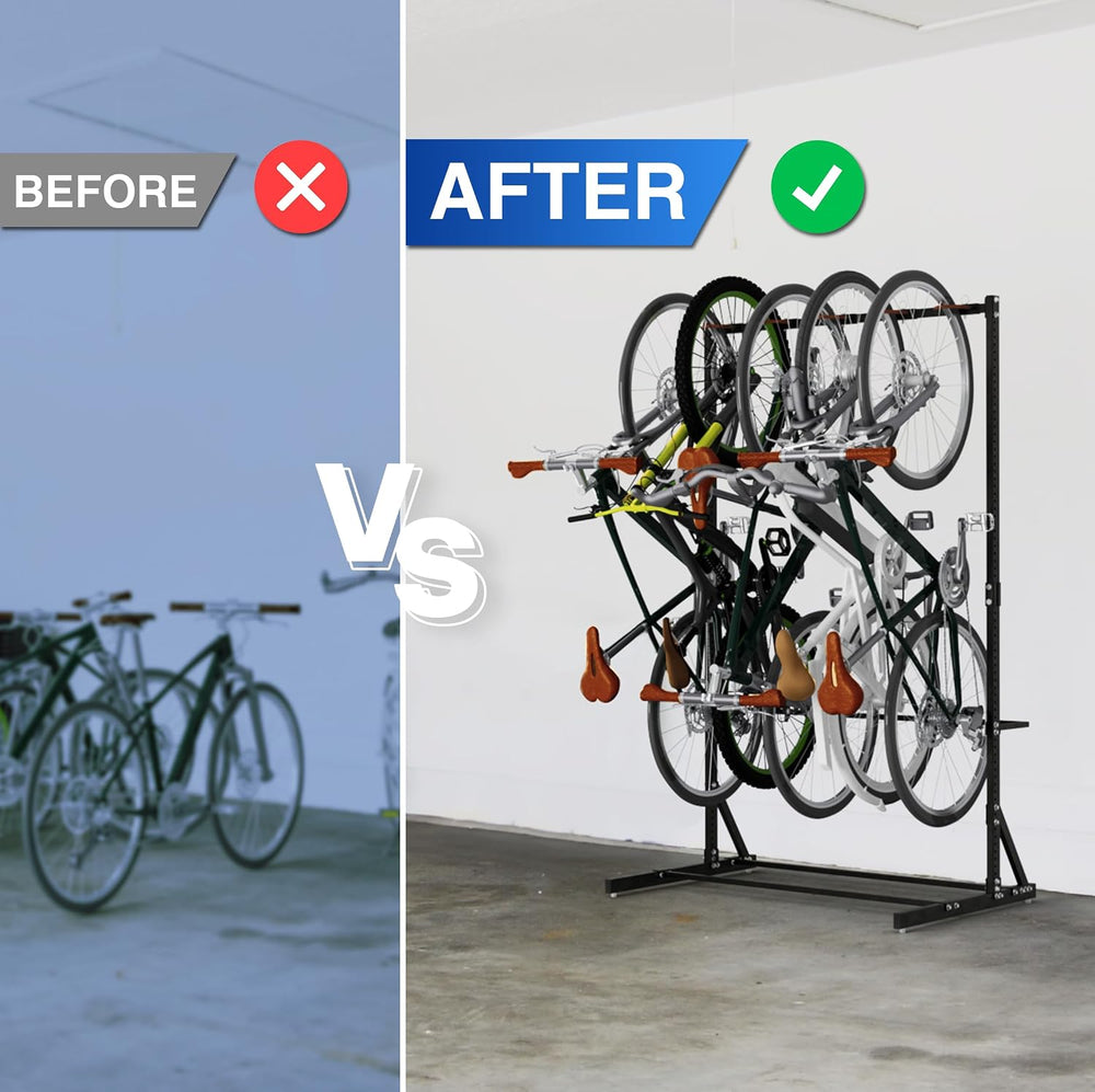 Yes4All Freestanding Bike Storage Rack, 300 Lbs 5 Levels Sturdy Steel Vertica...