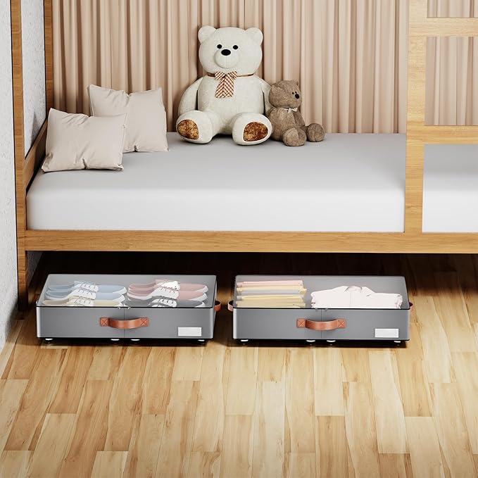 Under bed Storage With Wheels, Low profile 5.5 inches Height Storage Bins - Image 6
