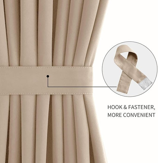DWCN French Door Curtains – Rod Pocket Thermal Blackout Curtain - Image 2