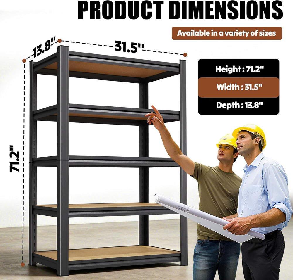 2Pack Storage Shelves, Garage Shelving,Adjustable Heavy Duty Shelving Unit,5T...