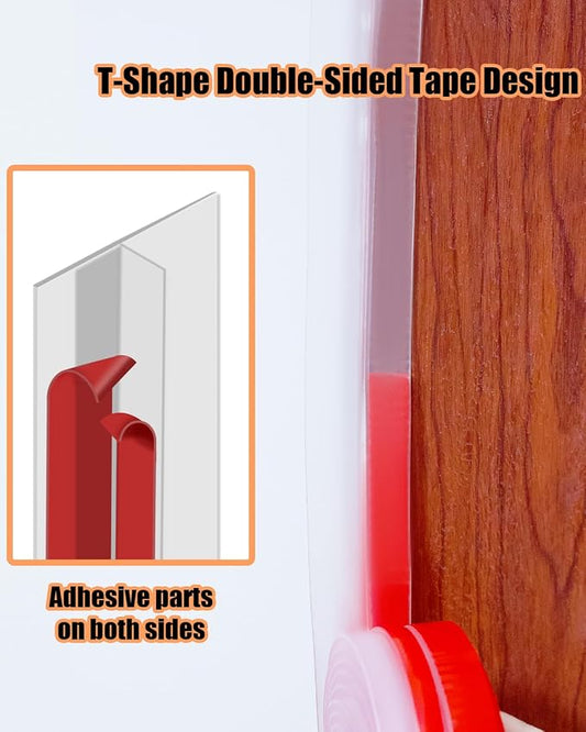 Orghtin T-Shaped Silicone Seal Strip, 10Ft x 1.97 in Draft Stopper - Image 2