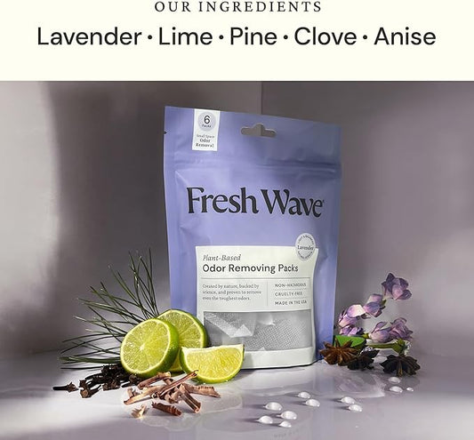 Fresh Wave Lavender Odor Eliminating & Deodorizing Packs | Bag of 6 | Safer - Image 2