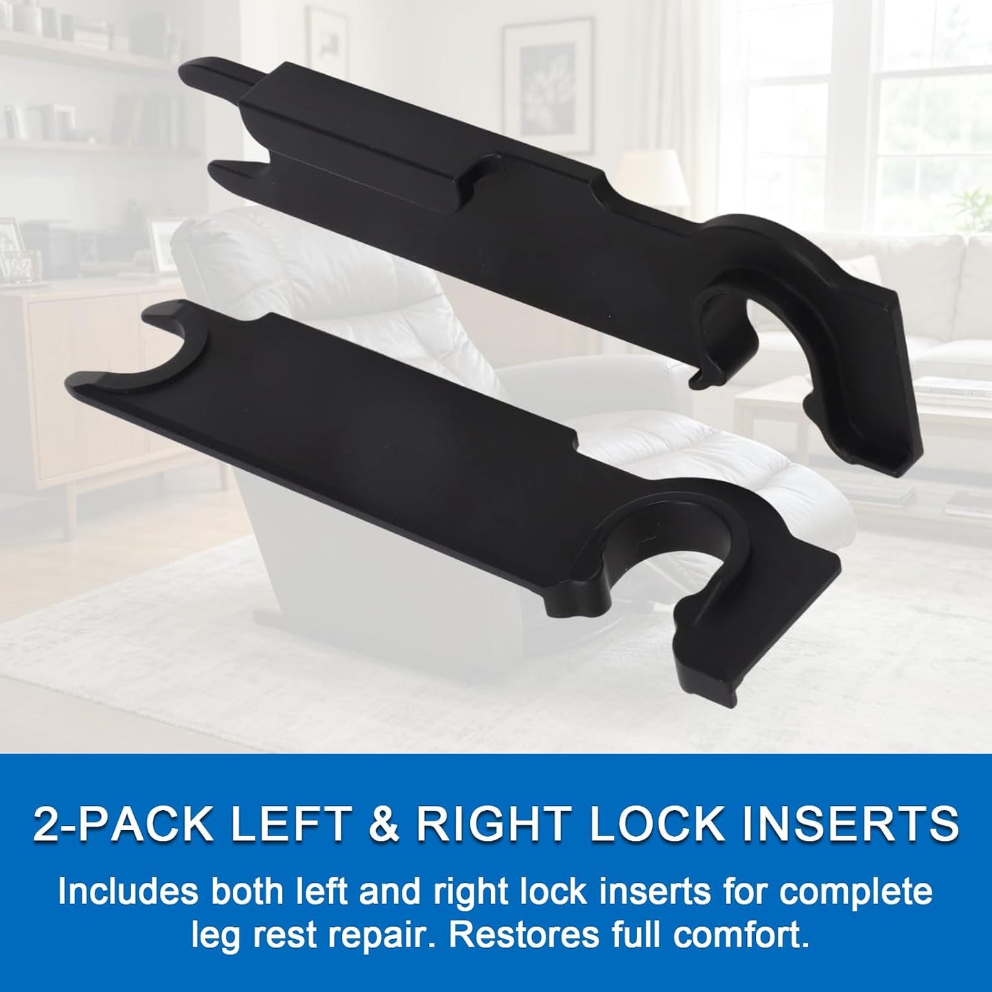 motoparty Replacement for La-Z-Boy Recliner Footrest Lock Slot Insert Left & Right (2-Pack) - Durable Aluminum Repair Kit
