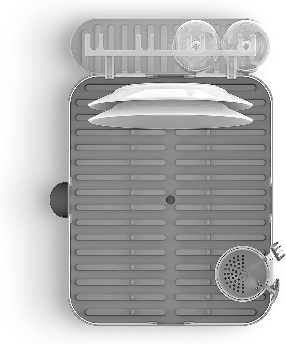 Umbra Holster Dish Rack– Molded Plastic Dish Drying Rack with Drainage Spout,...