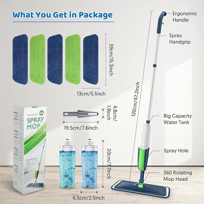MEXERRIS Spray Wet Mops with 5X Washable Pads - Image 7