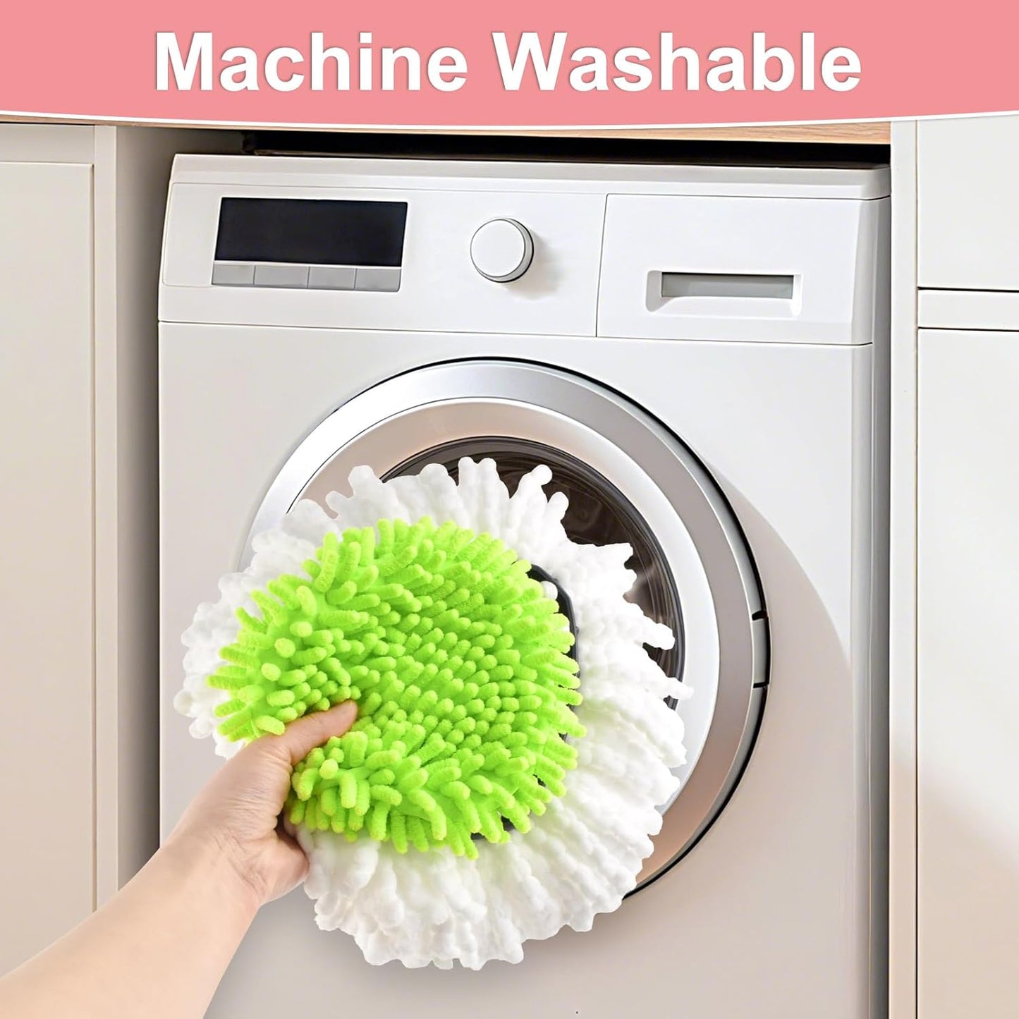 Mop Heads Replacement for Ocedar, Mop Replace Head for Ocedar EasyWring 1 Tank, Include 4 Microfiber Refills Replacement Head Deep Cleaning Machine Washable,1 Upgrade More Bristles Scrub Brush,1 Base
