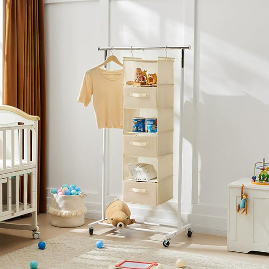 MAX Houser 6 Tier Shelf Hanging Closet Organizer, Closet Hanging Shelf - Image 2