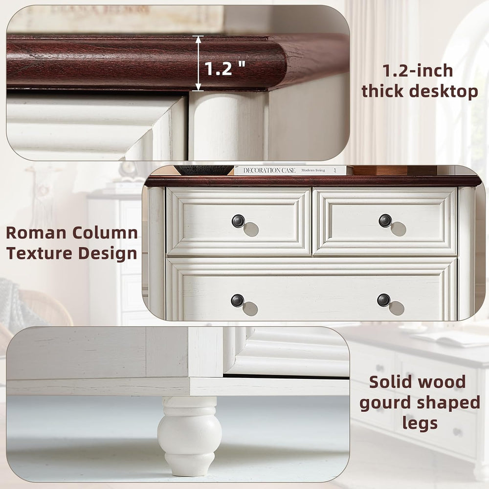 RWYHG Farmhouse 6 Drawer Dresser Set of 2, Chest of Drawers for Bedroom