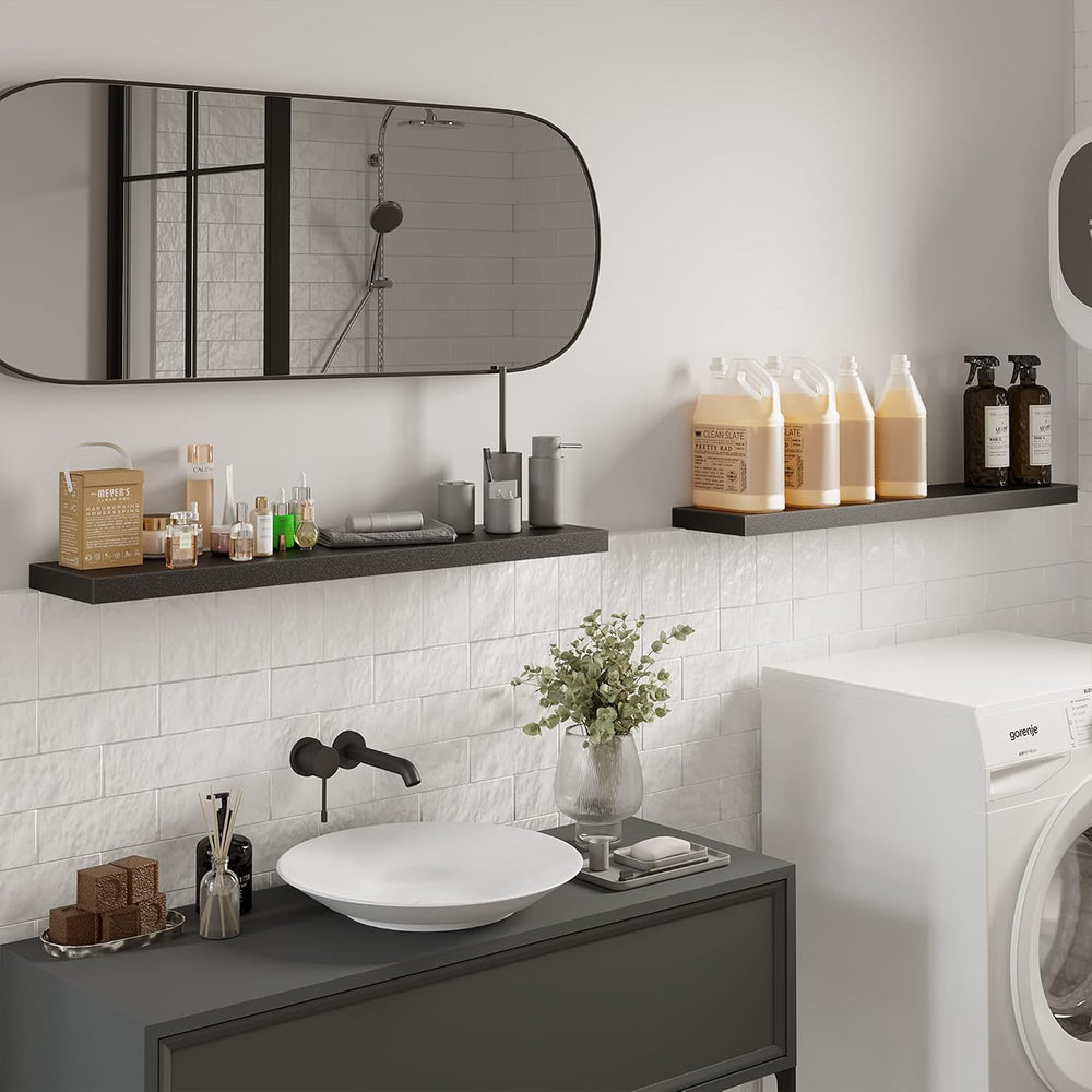 BAMEOS Floating Shelves,40 x 8 Floating Wall Shelves – Extra-Wide Display She...