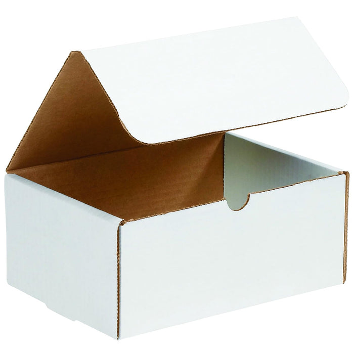 Boxes Fast BFM1295 Corrugated Cardboard Literature Mailers, 12 1/8 x 9 1/4 x 5 Inches, Tuck Top One-Piece, Die-Cut Shipping Boxes, Large White Mailing Boxes (Pack of 50)