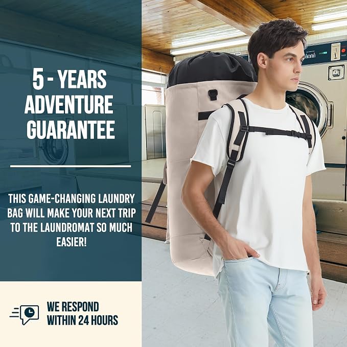 Laundry Bag Extra Large Heavy Duty, 115L Laundry Backpack, College Laundry Bag - Image 6