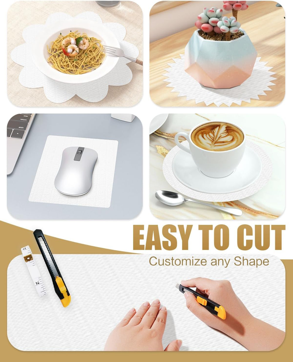Drawer and Shelf Liners for Kitchen Cabinets Non-Adhesive