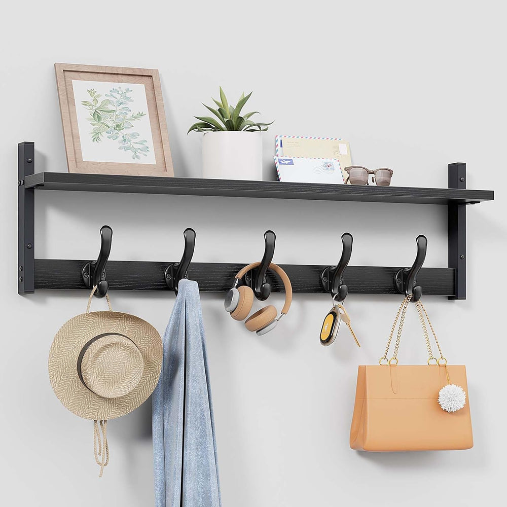 Tatub 29" Rustic Coat Rack Wall Mount with Shelf, Entryway Wall Hooks wi...