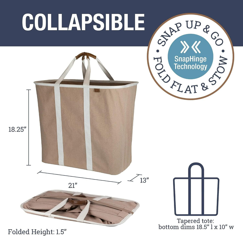 CleverMade Collapsible Fabric Laundry Hamper Premium, Mocha, 2 Pack