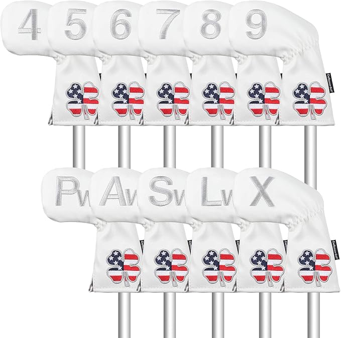 CRAFTSMAN GOLF 11pcs /Set USA US Flag Clover Leather Left Right Black White - Image 6