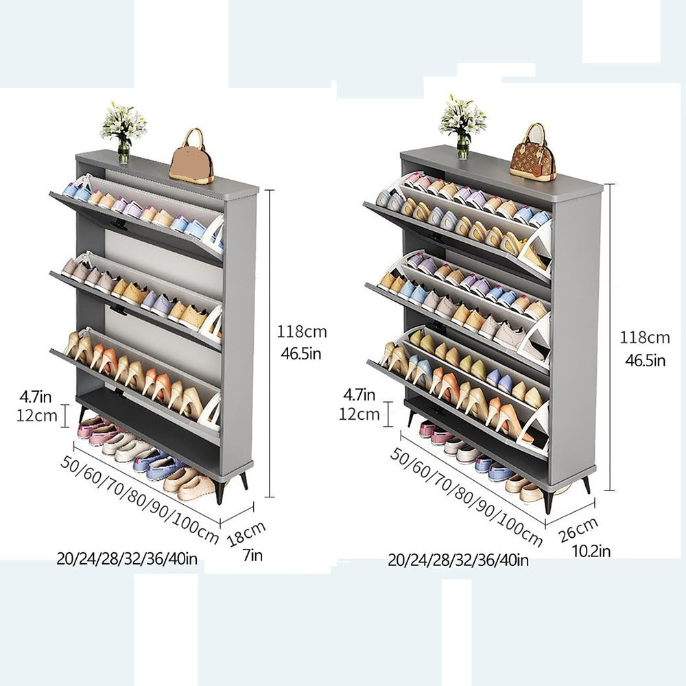 Shoe Rack for Entryway Organizer, Flip Hidden Shoe Cabinet for Entryway Slim ...