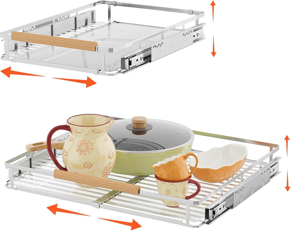 2Pack Expandable Pull Out Cabinet Organizer, 17.1"-28.1" W x 22.5&q...
