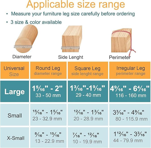 32 Pcs Chair Leg Protectors for Hardwood Floors, Silicone Felt Furniture Leg - Image 2