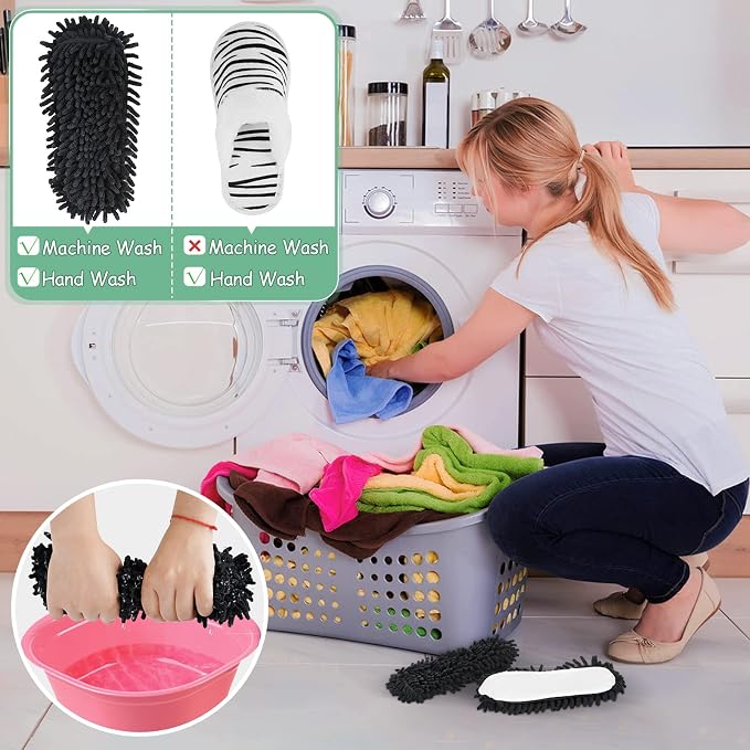 Microfiber Floor Mop Slippers House Dust Cleaning Tool Detachable Washable Shoes - Image 5