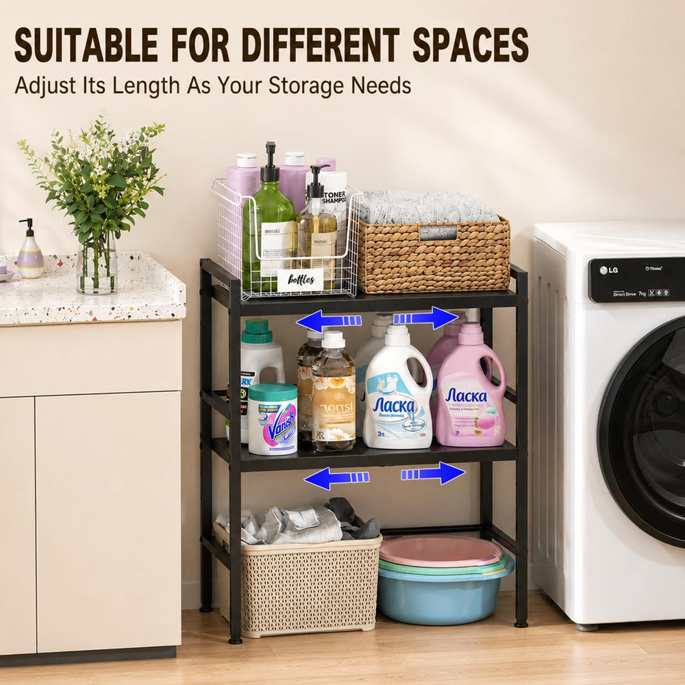 Expandable Metal Storage Shelves, Adjustable Kitchen Shelving Unit Rack