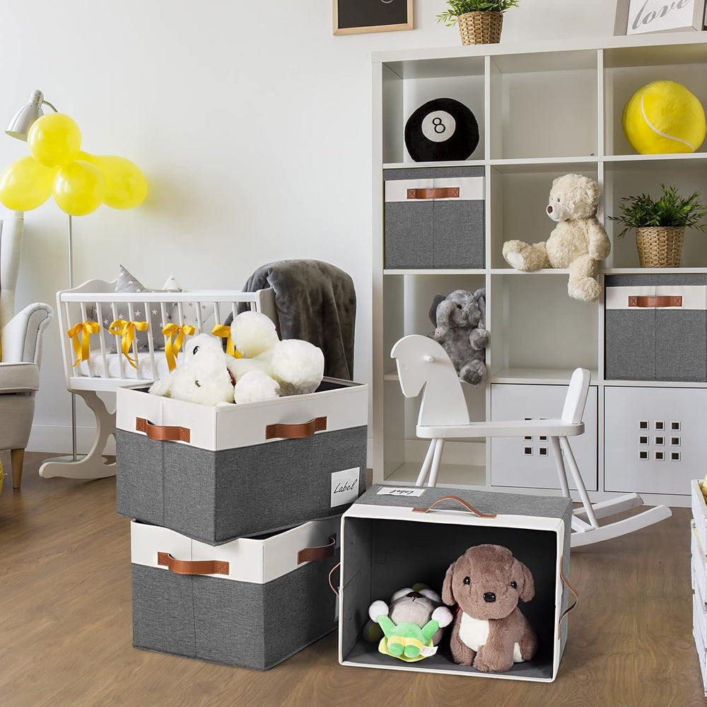 GhvyenntteS Extra Large Storage Bins with Lids, Foldable Fabric Storage Boxes...