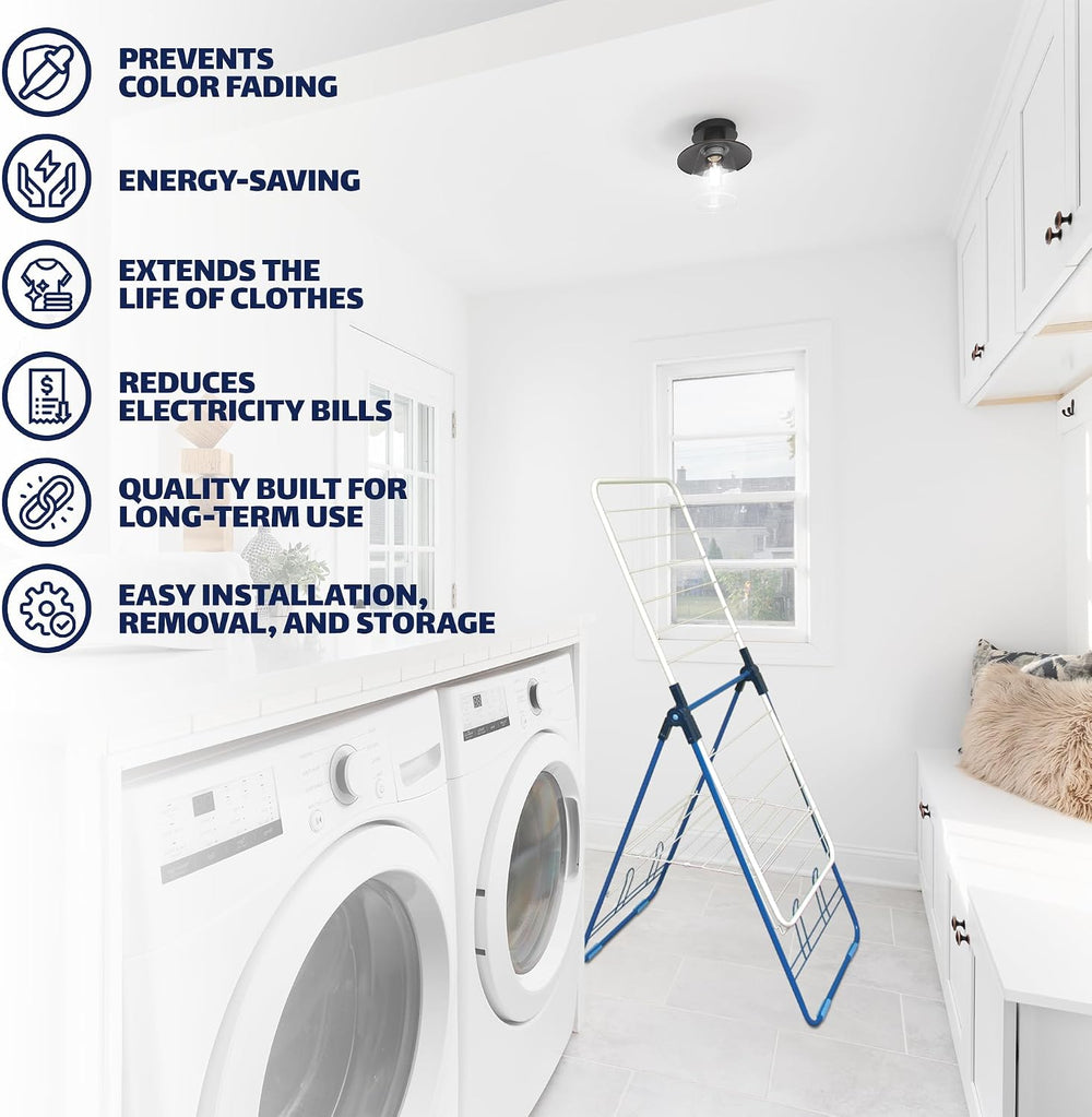 Strata Gullwing Clothes Drying Rack - White and Blue