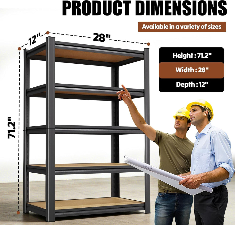 2-Pack 71.2''H Storage Shelves, Wood Garage Shelving,Adjustable Heavy...