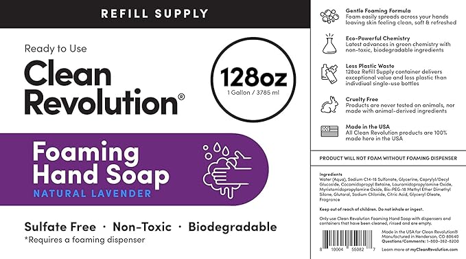 Clean Revolution Foaming Hand Soap Refill Supply Container. Ready to Use - Image 6