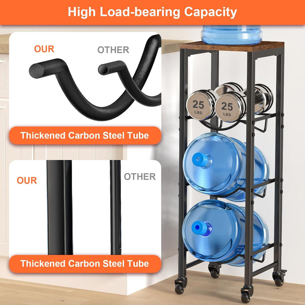 5 Gallon Water Bottle Jug Holder 3-Tier Water Bottle Holder Organizer with Lo...