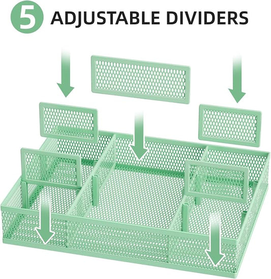 Marbrasse 2 Pack Desk Drawer Organizer, Mesh Drawer Organizer Tray - Image 2