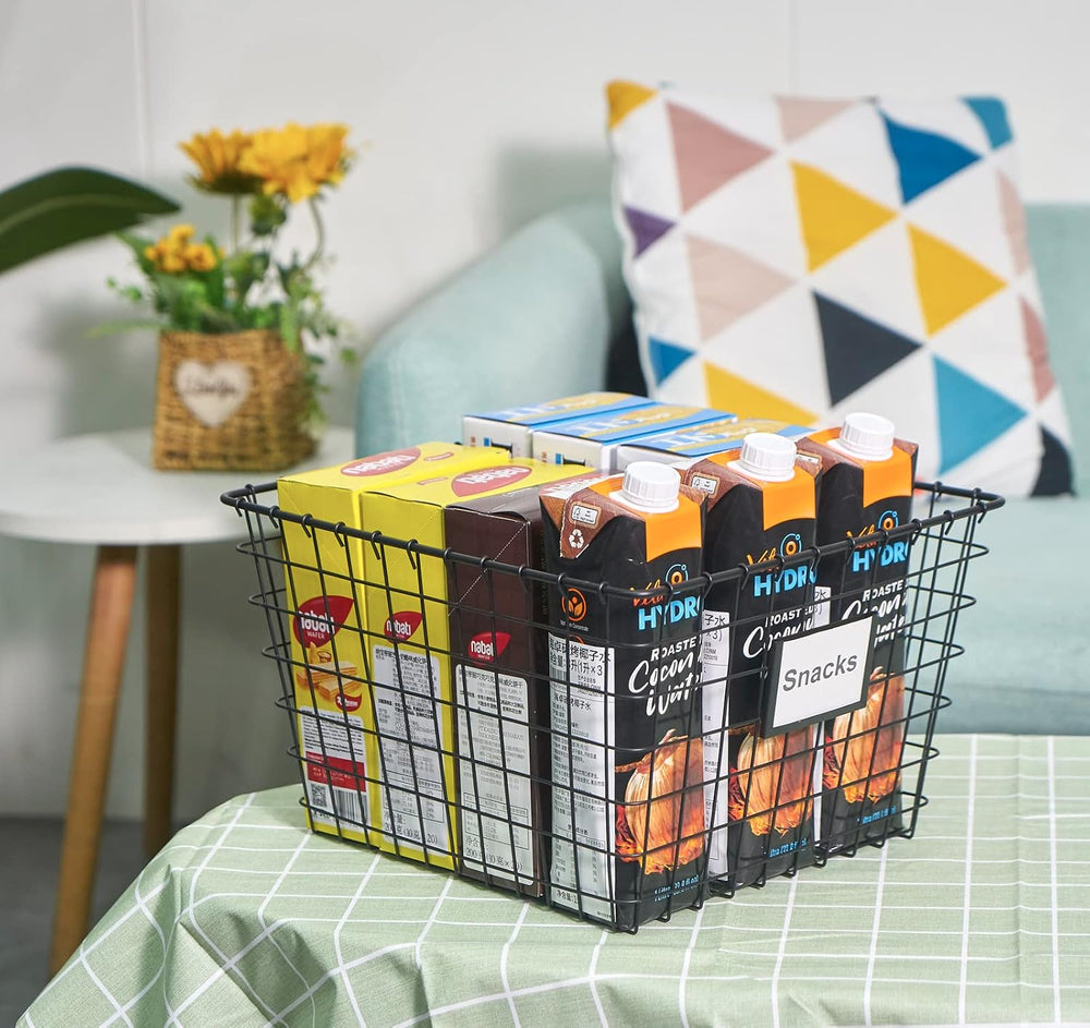 JUNCHU CHERRY 【Extra Large】 Wire Handmade Basket 4 Packs, Kitchen Bathroom St...