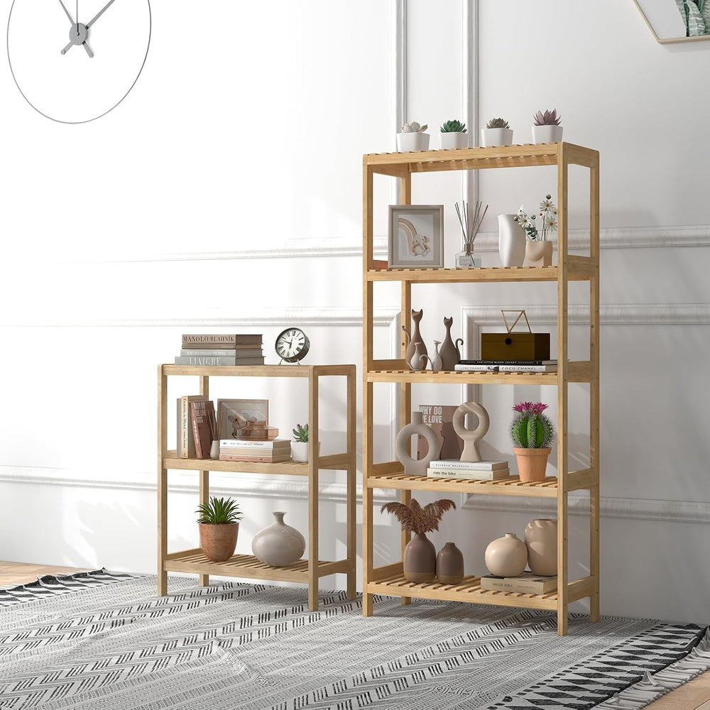Bamboo Bathroom Shelf, Multifunctional Storage Shelf, 3-Tier