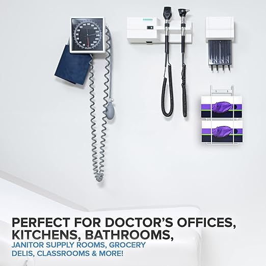 Stock Your Home (White Metal Double Gloves Dispenser, Tissue Box Shelf - Image 7