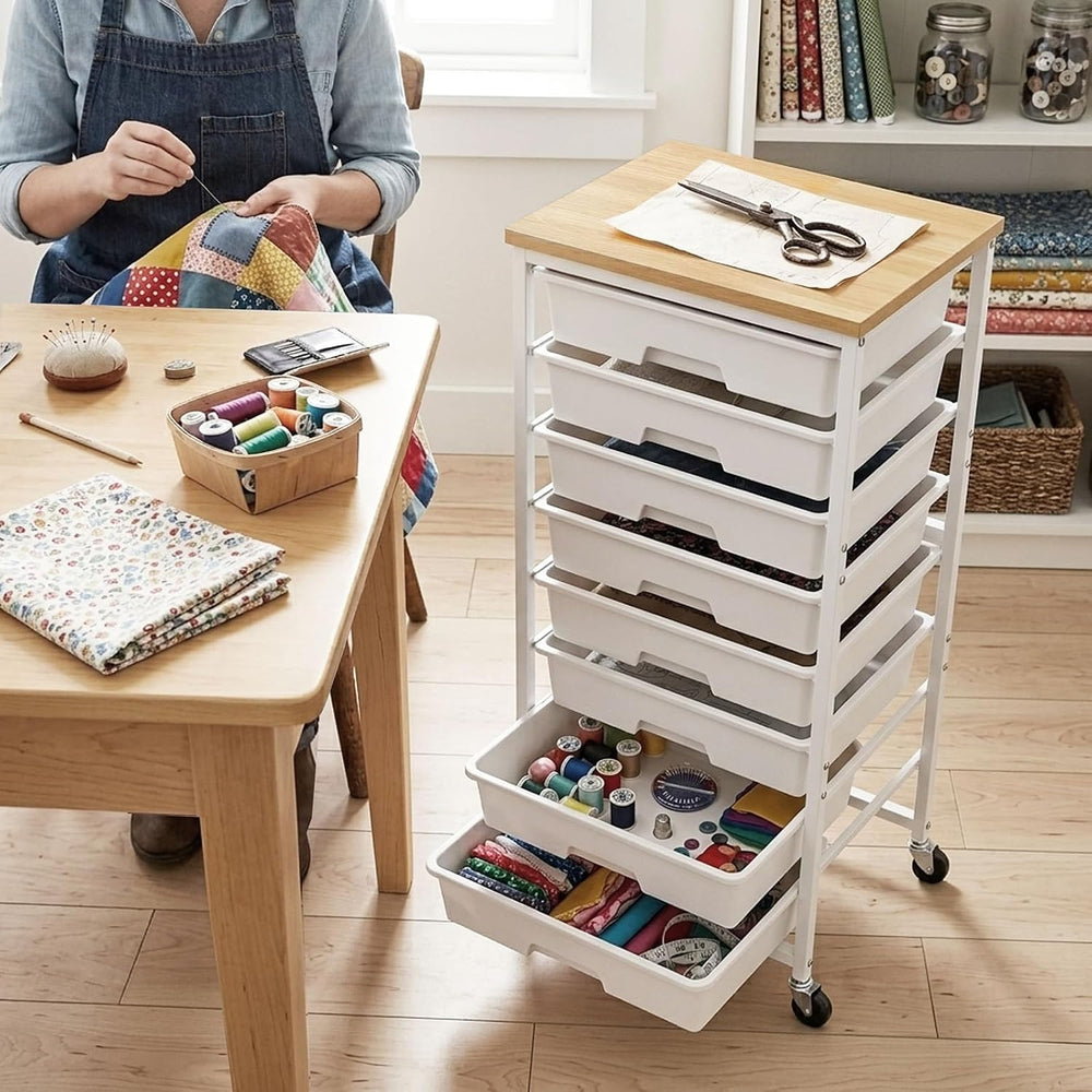 Rolling Storage Cart 8 Drawers Utility Organizer with Wheels