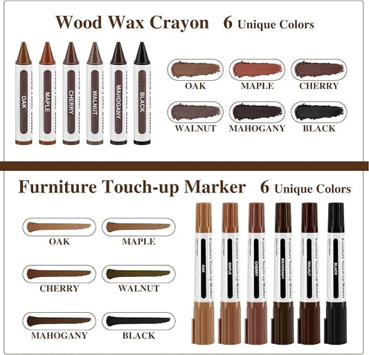 Dual Tip Furniture Markers Touch Up, Upgrade 13 Pcs Wood Markers Furniture - Image 2