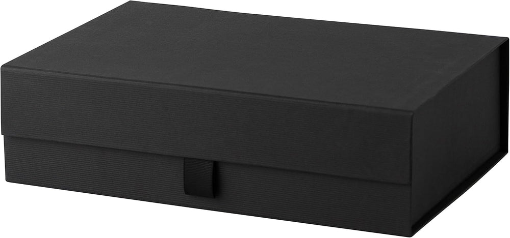 Purple Q Crafts Black Ribbed Hard Gift Box With Magnetic Closure Lid 14"...