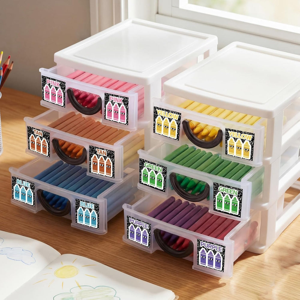 Wenqik 12 Pcs/ 4 Pack Plastic Crayon Organizer for Classroom Back to School