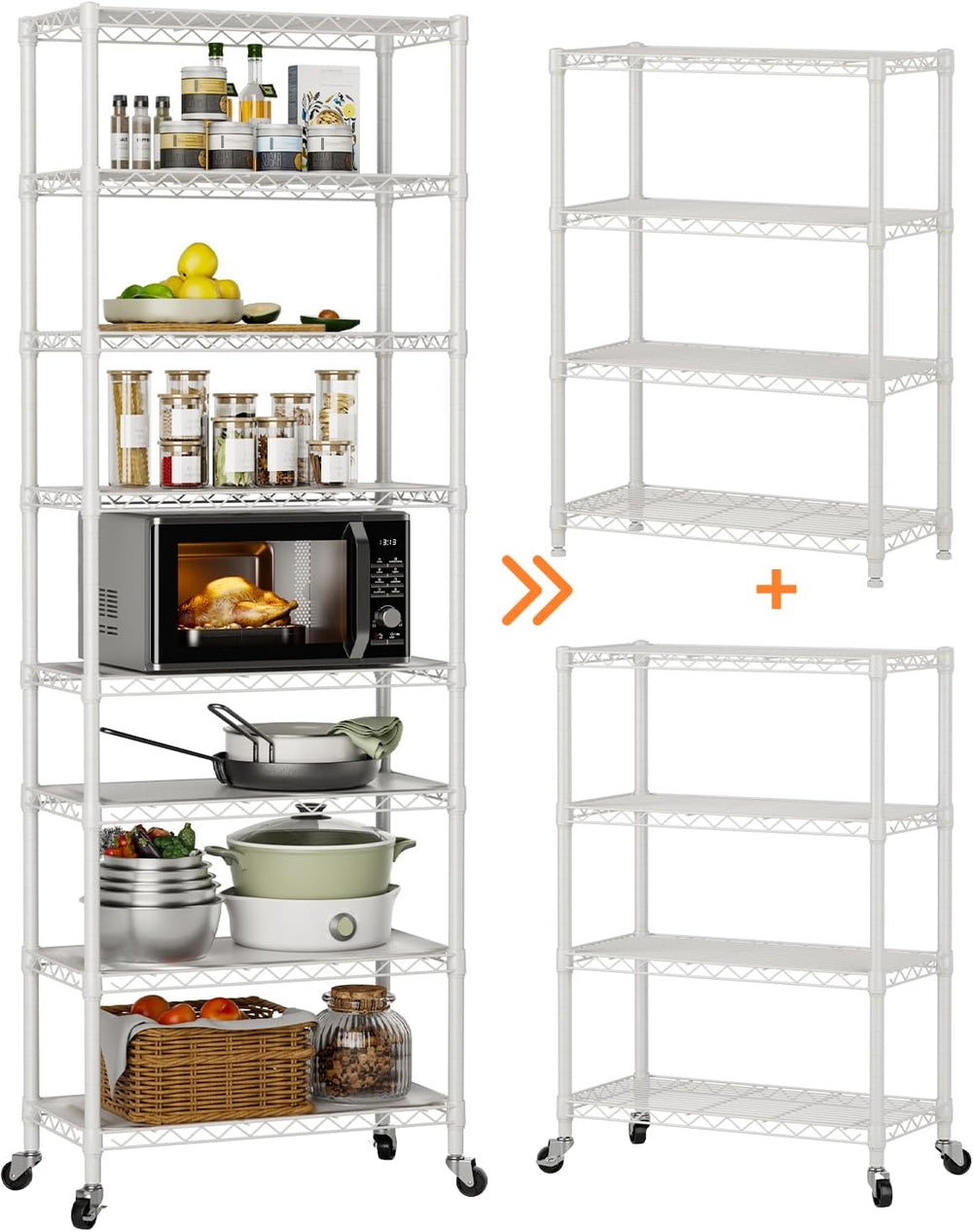 Golpart 8Tier Adjustable Storage Shelves Metal Wire Shelving Standing Shelf