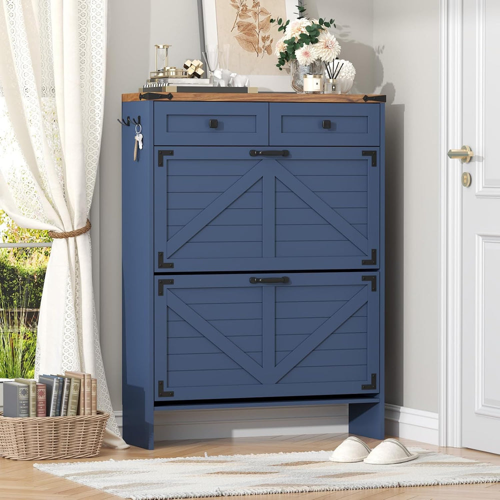 Shoe Storage Cabinet with Deodorizing Function, Farmhouse Narrow Hidden Shoe ...