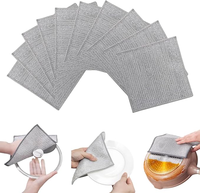 Non Scratch Wire Dishcloth, Wire dishwashing rag, Steel Wool Scrubber,Scrubs & - Image 3