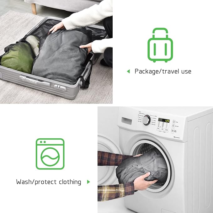 2 Pack Mesh Laundry Bags 24 x 32 inch Laundry Garment Bag Mesh Large Lingerie - Image 6