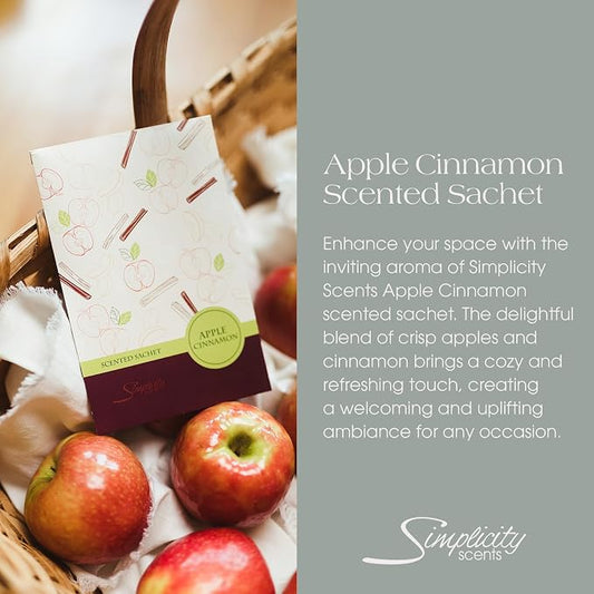 Simplicity Scents Apple Cinnamon Scented Sachets Pack of 3, Fall & Winter - Image 2