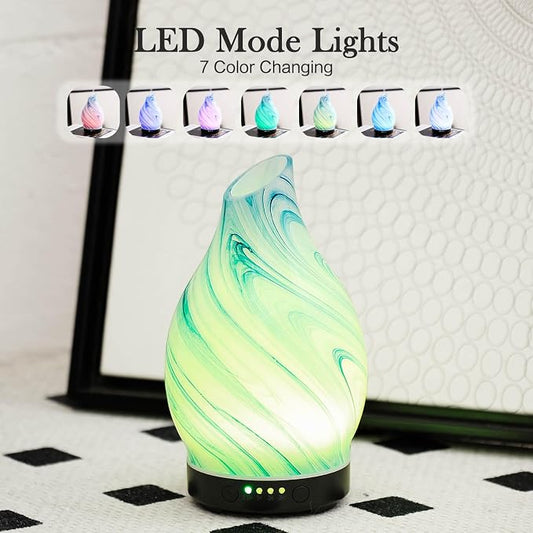 Porseme 150ml Essential Oil Diffuser Glass Color Changing Aroma Air Diffusers - Image 2