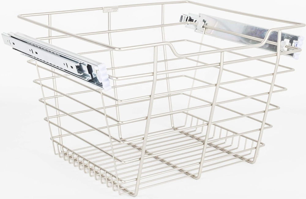 Hardware Resources POB1-161711 11" Tall Pull Out Wire Basket with Full E...