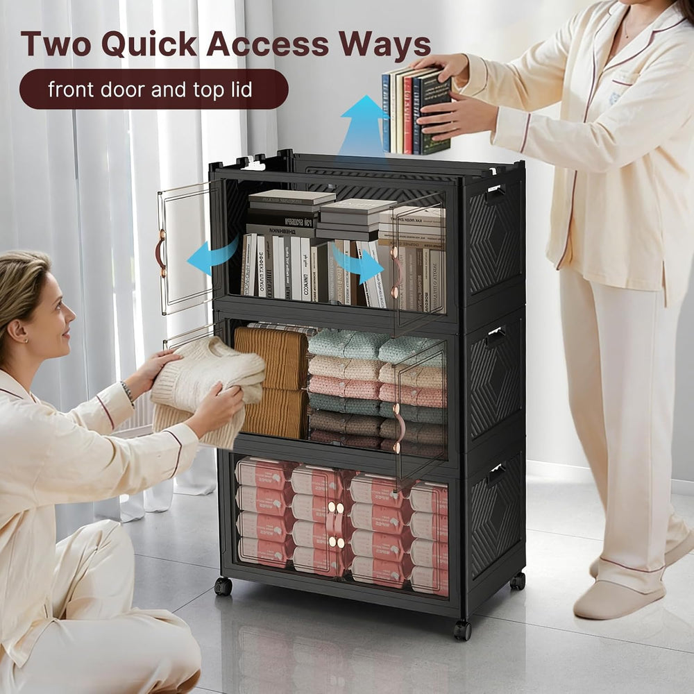 UAMFURI Stackable Storage Bins with Lids, 960QT Lockable Storage Cabinet