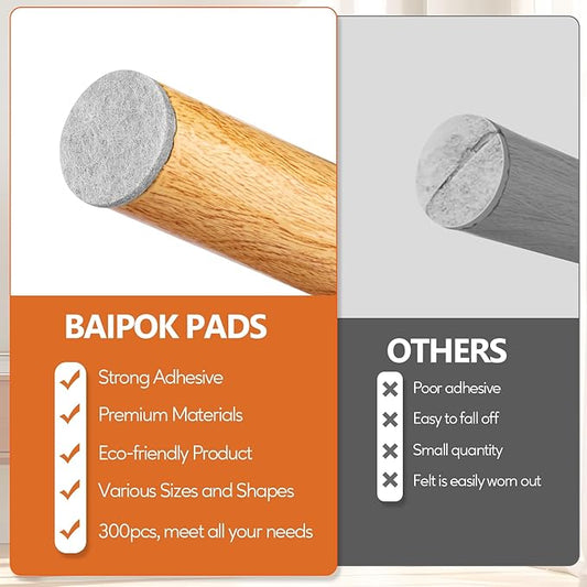 Furniture Pads 300 Pcs Premium Furniture Felt Pads, Huge Quantity Self Adhesive - Image 2
