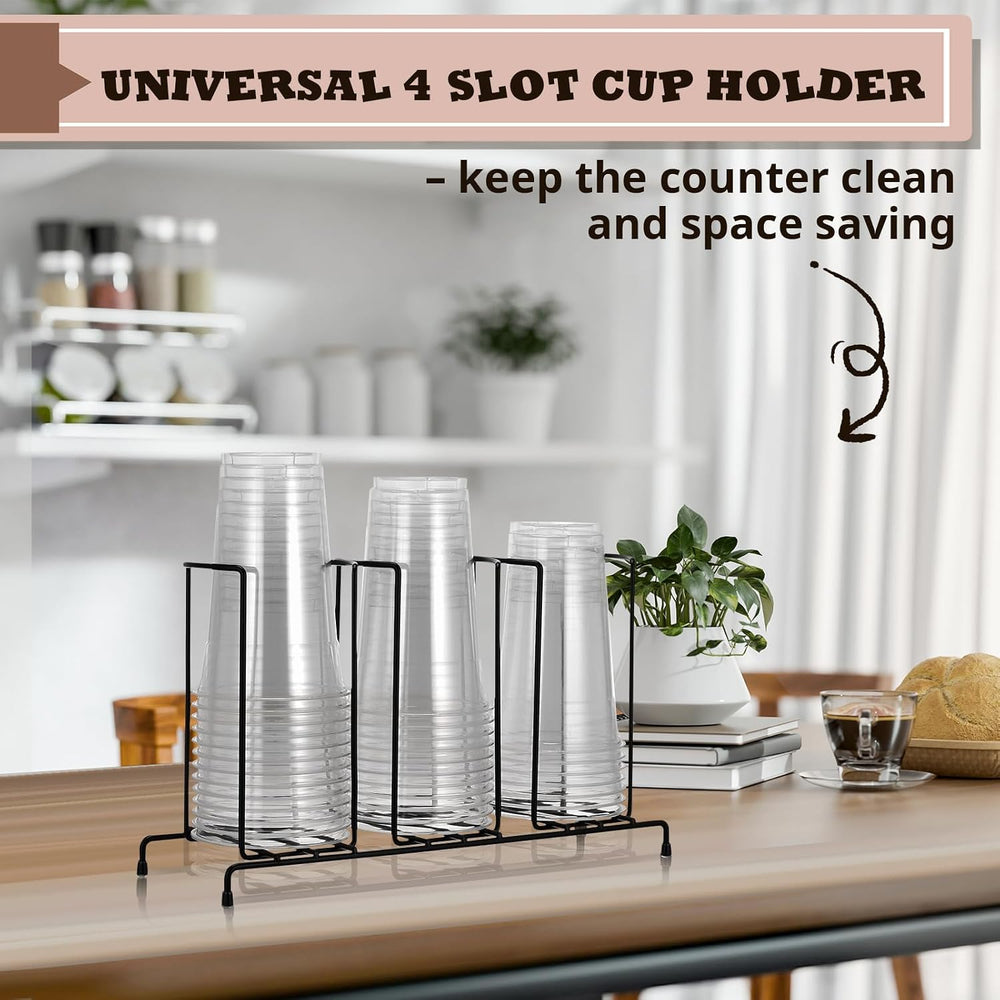 Maxdot 2 Pcs 3 Section Coffee Cup Organizers 14.2 x 8.5 x 5 Inch Wire Rack Co...