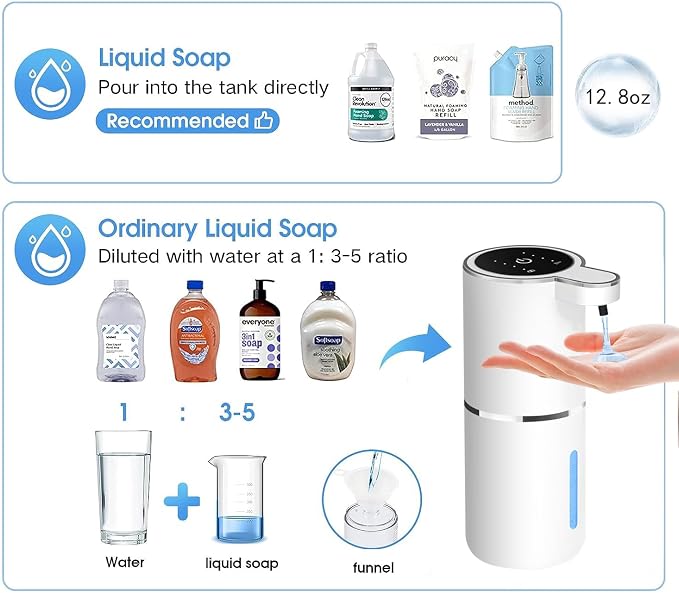 Automatic Liquid Soap Dispenser Bathroom Kitchen Dish Liquid Body Shampoo - Image 6
