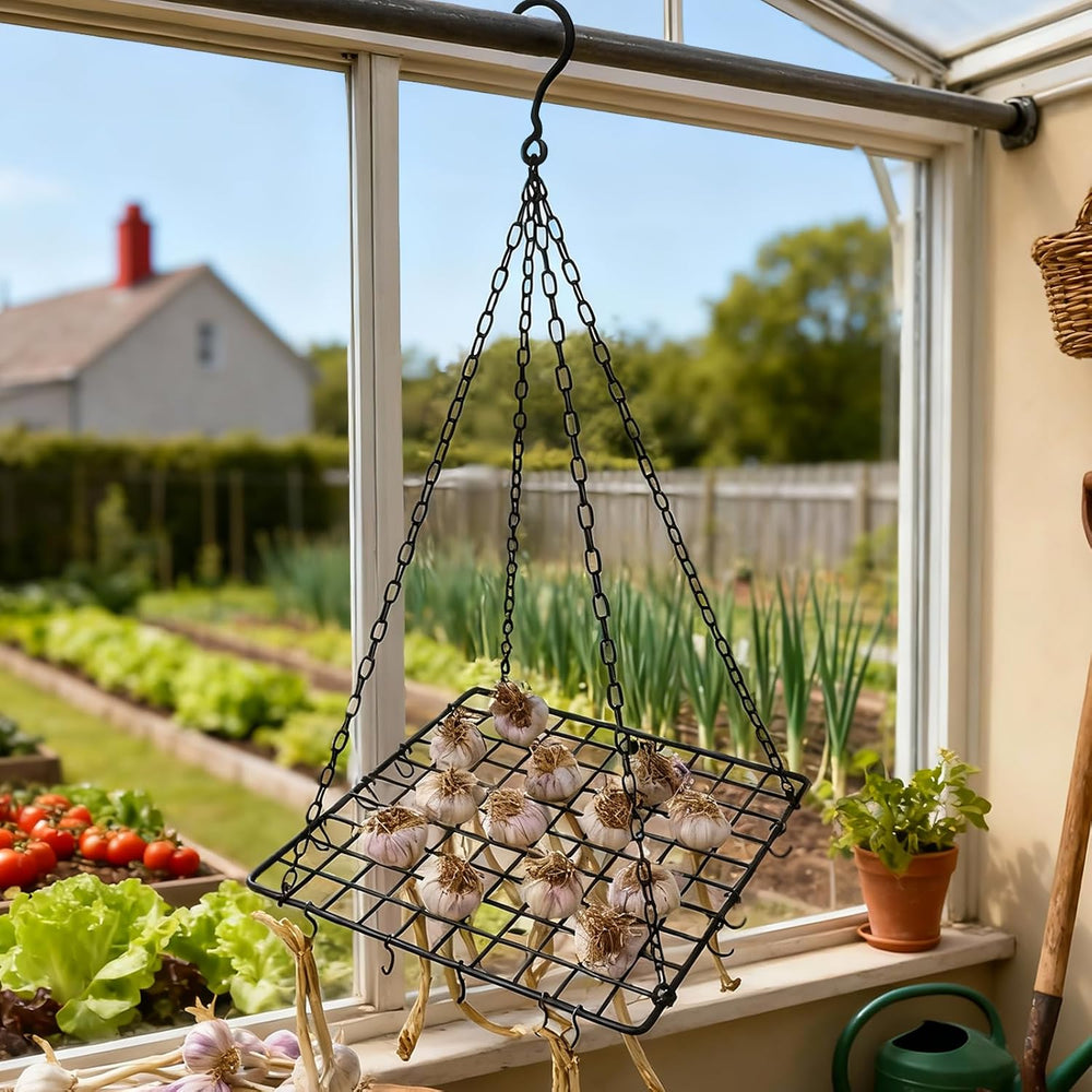 2 Pack Hanging Herb Drying Rack, 13.2x13.2 Inches 81-Hole Indoor Outdoor
