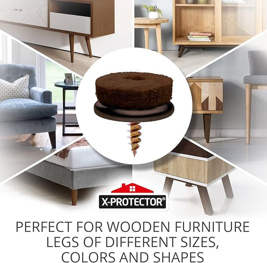 Screw-On Felt Furniture Pads X-Protector 24 PCS - Image 2